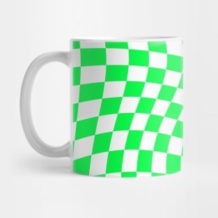 Twisted Checkered Square Pattern - Green Tones Mug